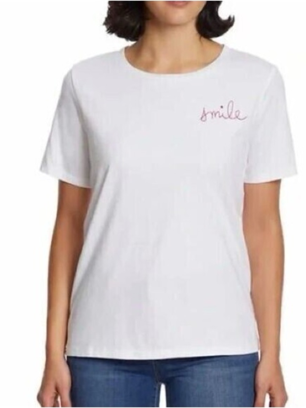 Ella Moss || White 'Smile' Short-Sleeve Women's Tee